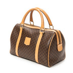Handbag Small Boston Brown Macadam Coated Canvas