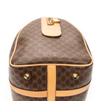 Handbag Small Boston Brown Macadam Coated Canvas