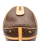 Handbag Small Boston Brown Macadam Coated Canvas