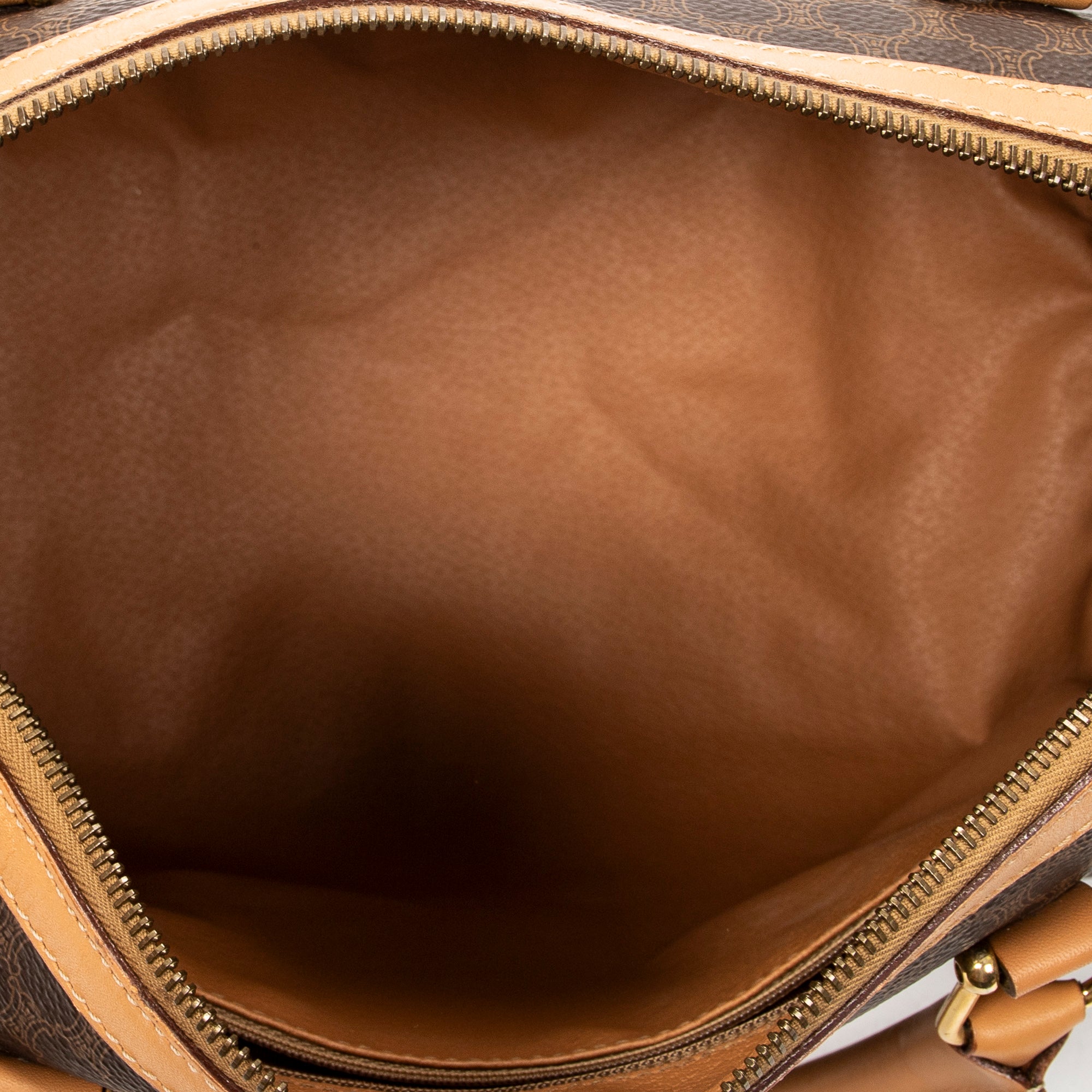 Handbag Small Boston Brown Macadam Coated Canvas