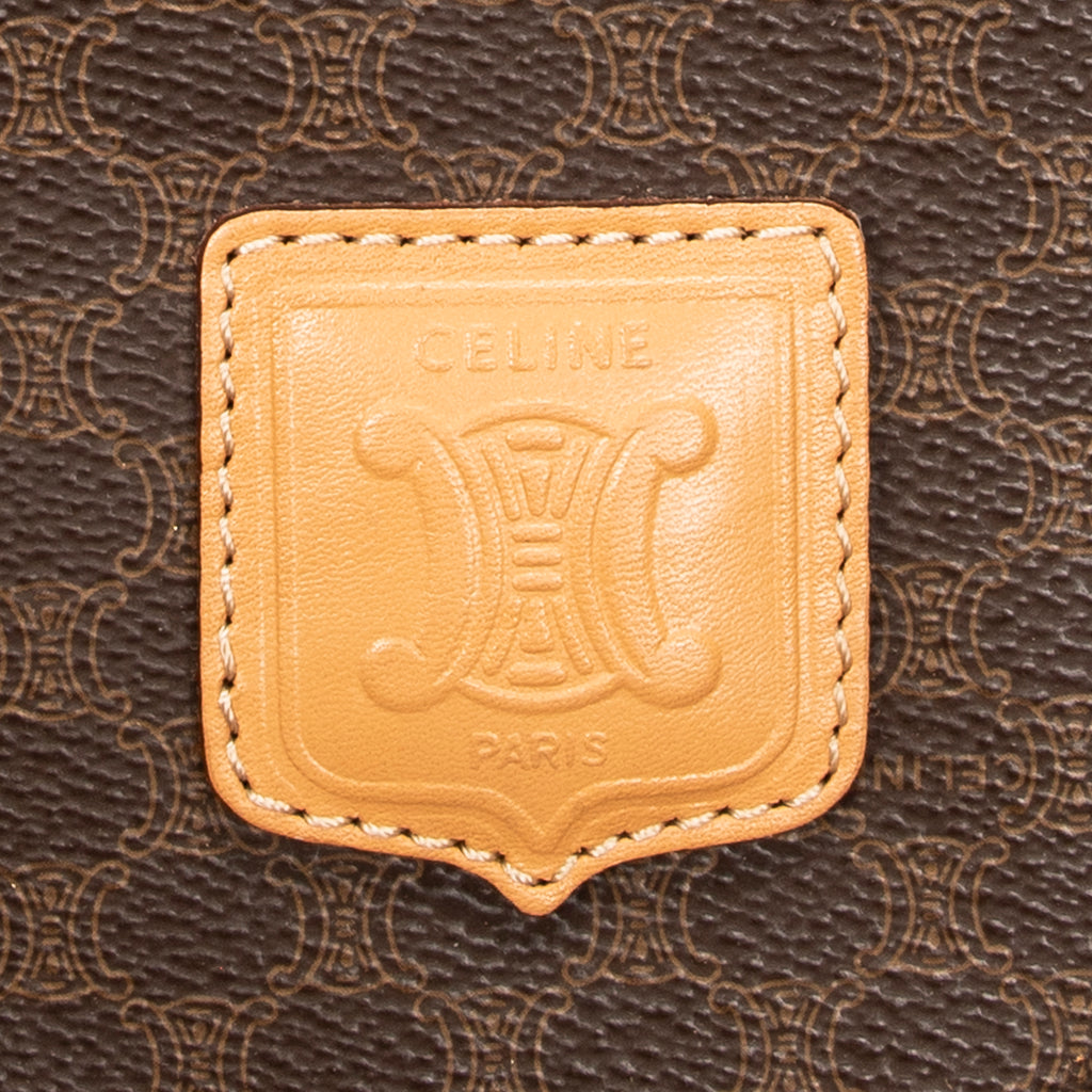 Handbag Small Boston Brown Macadam Coated Canvas