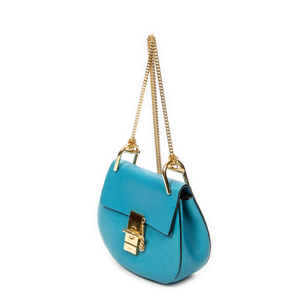 Bolso Bandolera Mini Drew Piel de Cabra Azul