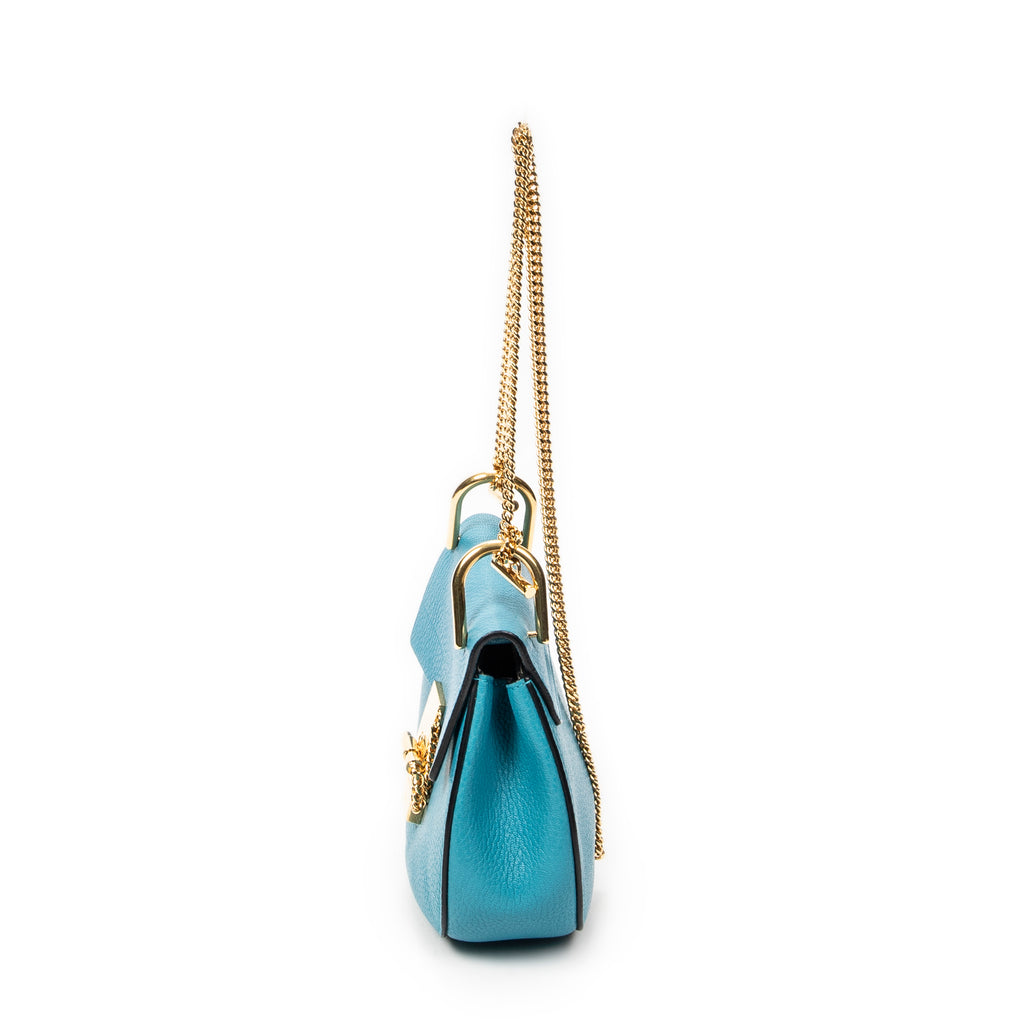 Bolso Bandolera Mini Drew Piel de Cabra Azul