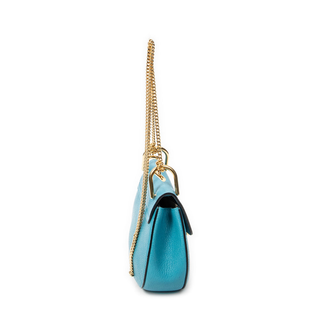 Bolso Bandolera Mini Drew Piel de Cabra Azul