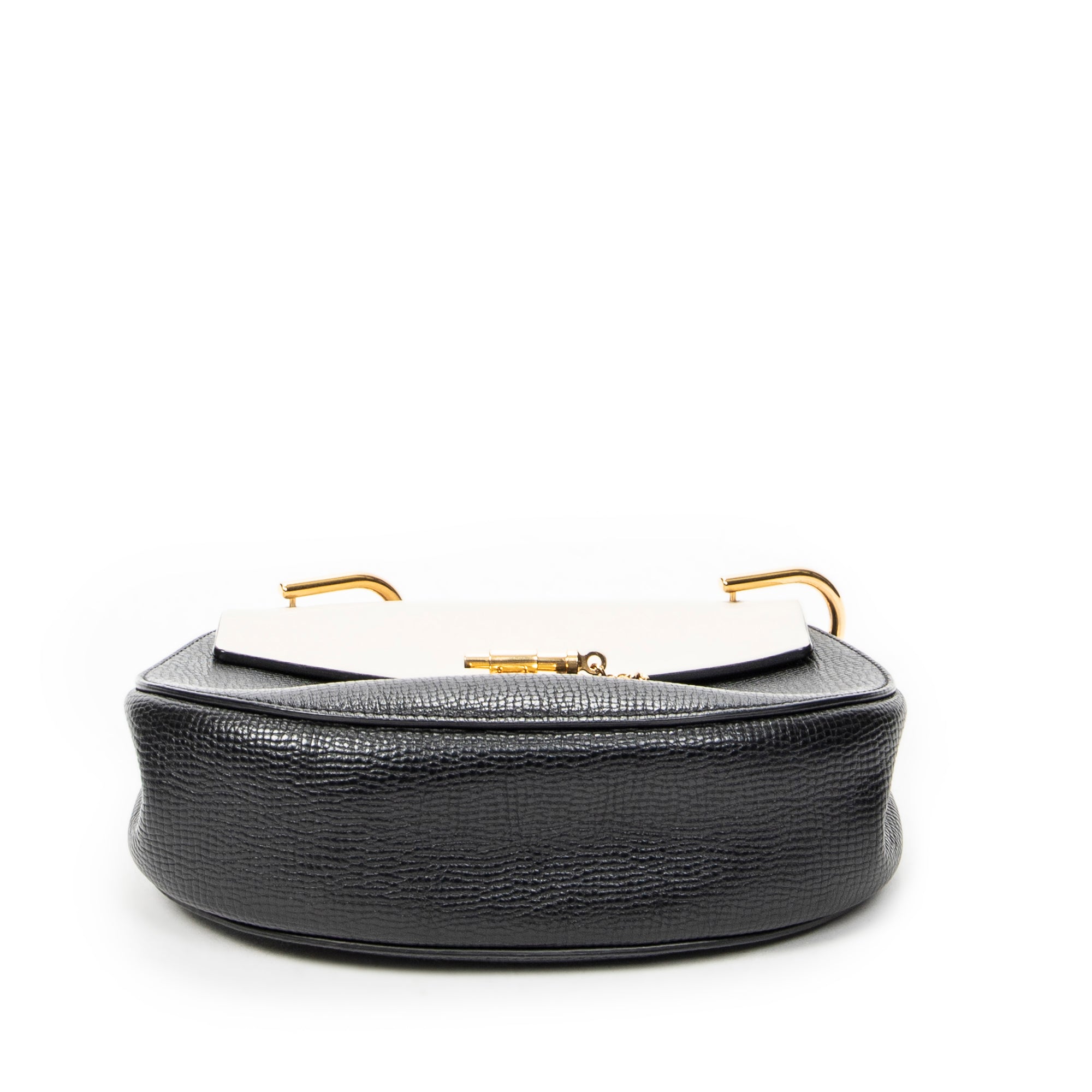 Shoulder Bag Small Bicolor Drew Black Grained Calfskin Leather