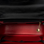Shoulder Bag Vintage Bamboo Top Handle Flap Black Smooth Calfskin Leather
