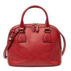 Shoulder Bag Small GG Charm Dome Tote Red Grained Calfskin Leather