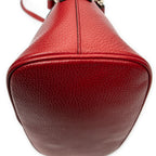 Shoulder Bag Small GG Charm Dome Tote Red Grained Calfskin Leather