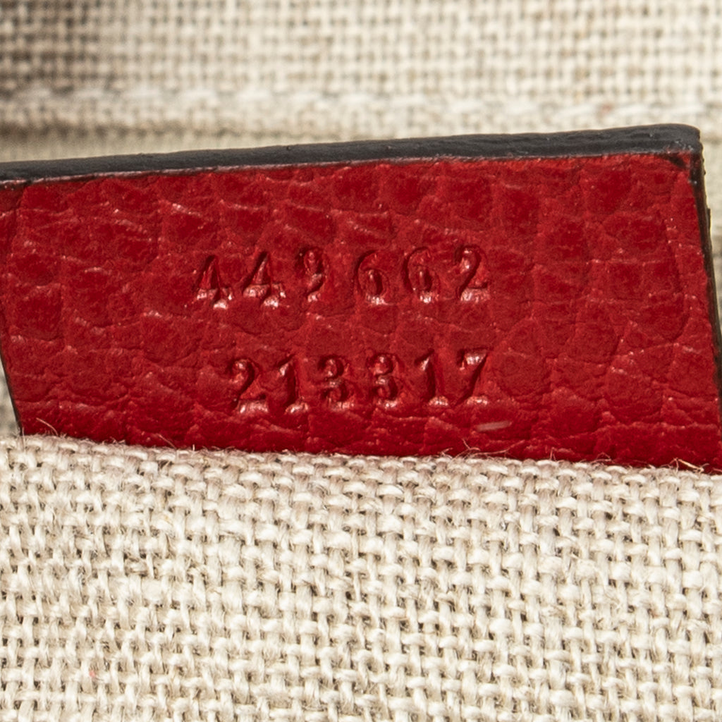 Shoulder Bag Small GG Charm Dome Tote Red Grained Calfskin Leather