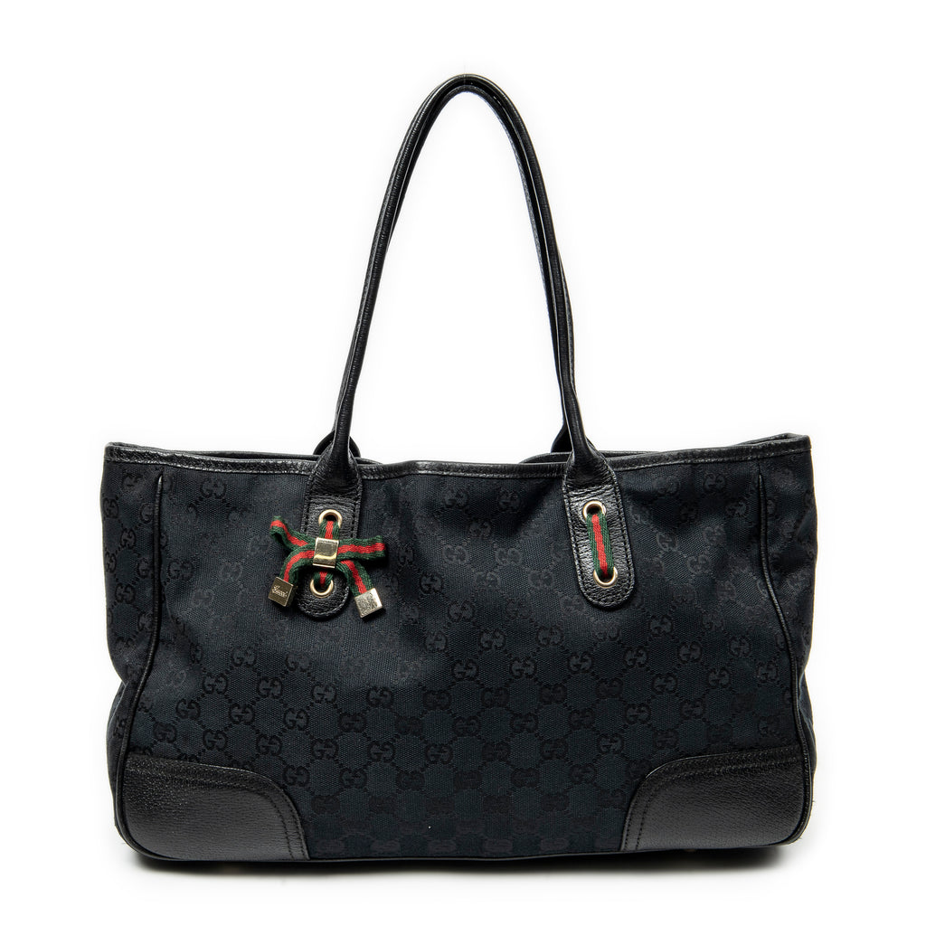 Shoulder Bag Medium Princy Tote Black Monogrammed Canvas