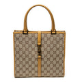 Shoulder Bag Square Bardot Tote Beige Monogrammed Canvas
