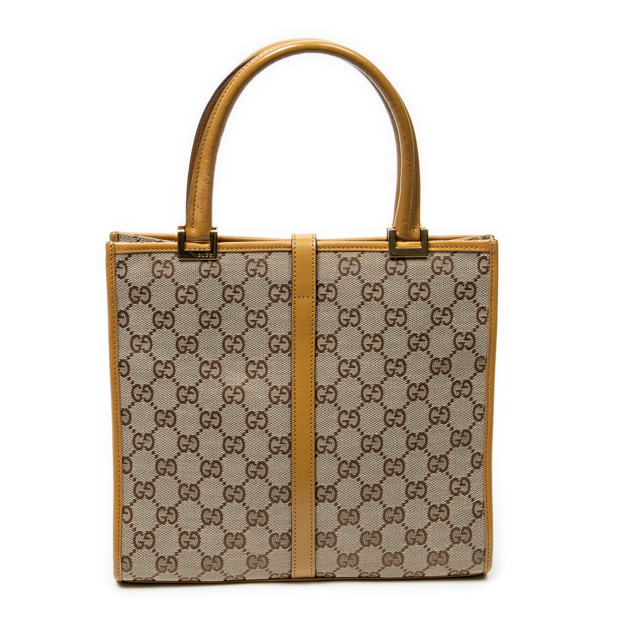 Shoulder Bag Square Bardot Tote Beige Monogrammed Canvas
