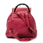 Backpack Medium Bamboo Tassel Backpack Fuchsia Calfskin Leather