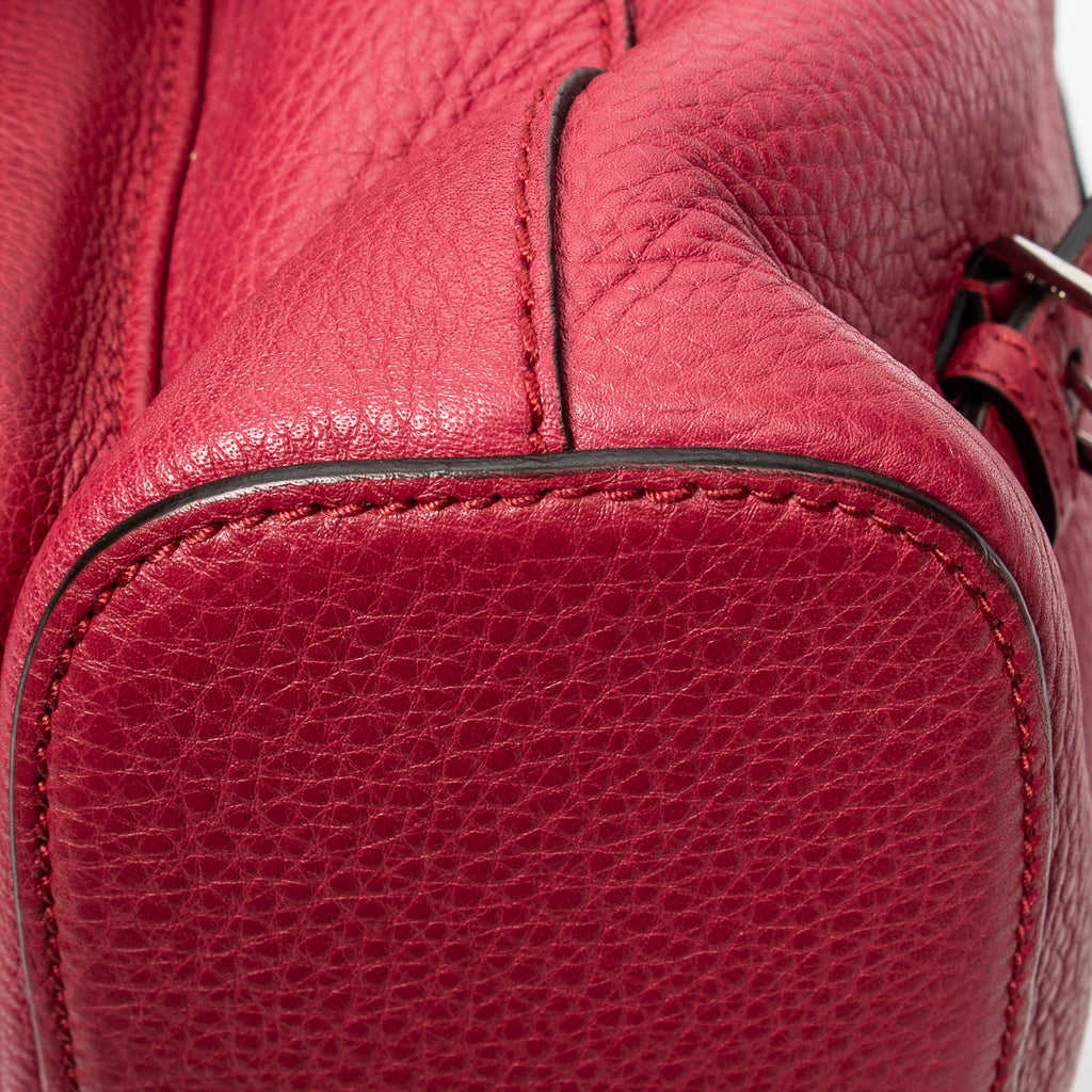 Backpack Medium Bamboo Tassel Backpack Fuchsia Calfskin Leather