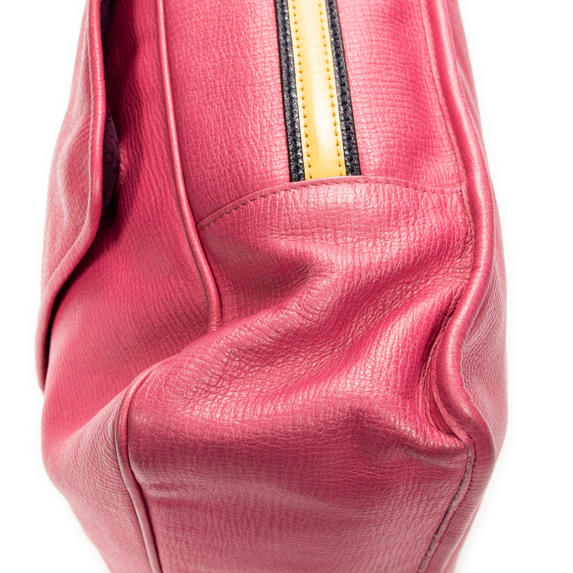 Shoulder Bag Maia Anagram Flap Top Handle Pink Grained Calfskin Leather