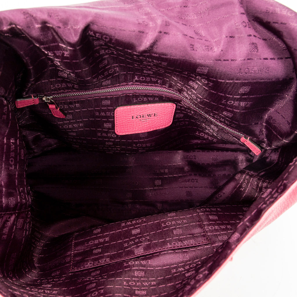 Shoulder Bag Maia Anagram Flap Top Handle Pink Grained Calfskin Leather