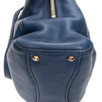 Shoulder Bag Convertible Tote Blue Vitello Caribu Leather