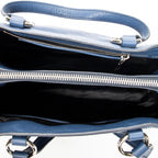 Shoulder Bag Convertible Tote Blue Vitello Caribu Leather