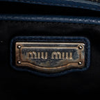Shoulder Bag Convertible Tote Blue Vitello Caribu Leather