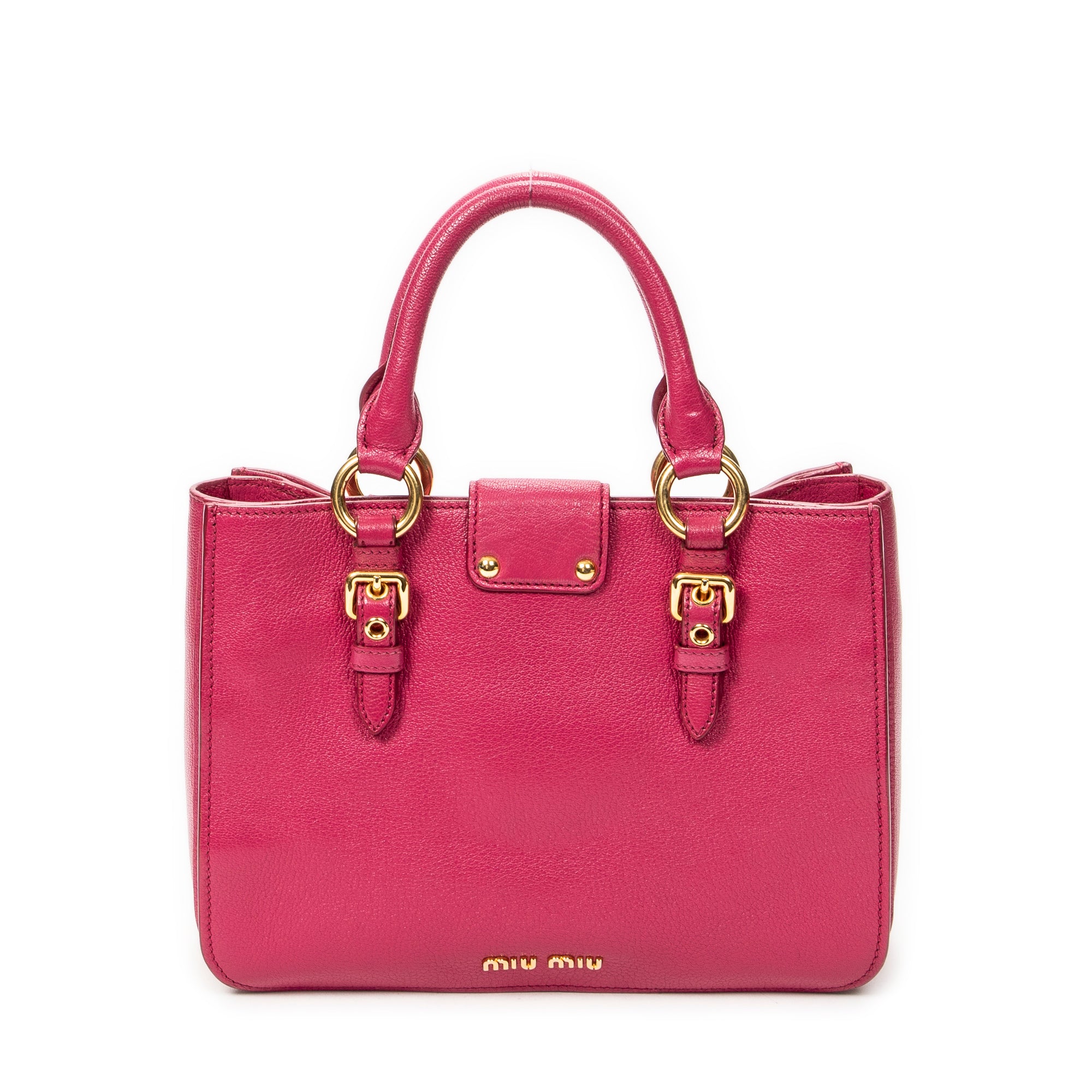 Sac à bandoulière Executive en cuir Madras rose fuchsia avec fermoir poussoir