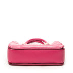 Shoulder Bag Pushlock Executive Tote Fuchsia Pink Madras Leather