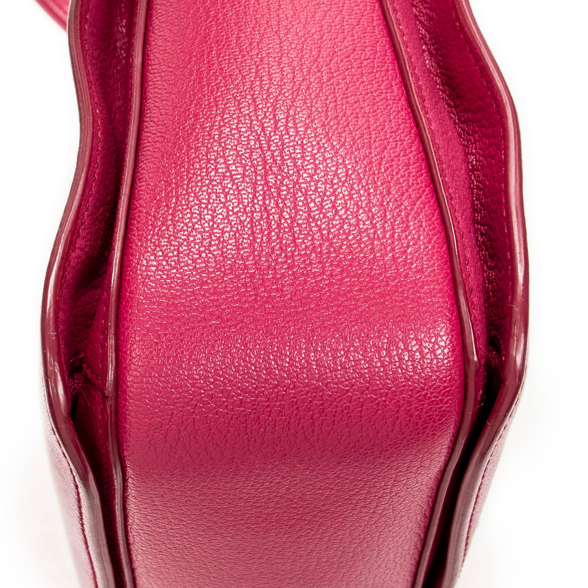 Shoulder Bag Pushlock Executive Tote Fuchsia Pink Madras Leather