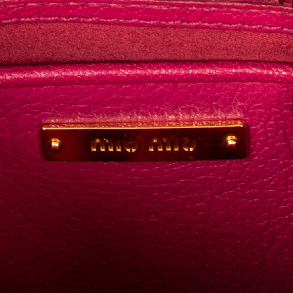 Sac à bandoulière Executive en cuir Madras rose fuchsia avec fermoir poussoir