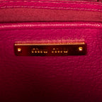 Sac à bandoulière Executive en cuir Madras rose fuchsia avec fermoir poussoir