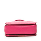 Shoulder Bag Pushlock Executive Tote Fuchsia Pink Madras Leather