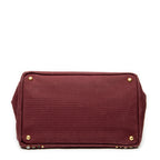 Prada - Cabas Canapa moyen orné de strass - Bordeaux