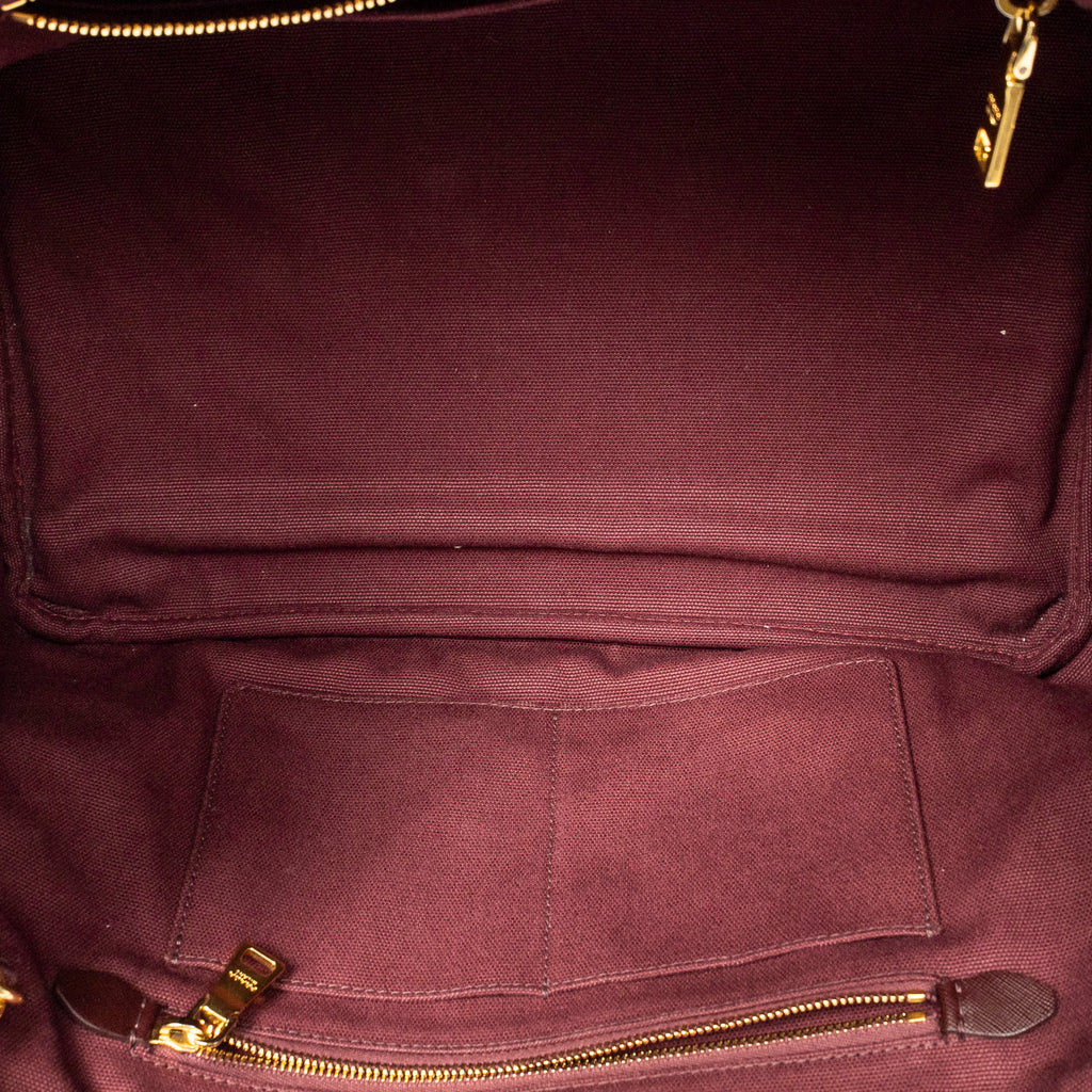 Prada - Cabas Canapa moyen orné de strass - Bordeaux
