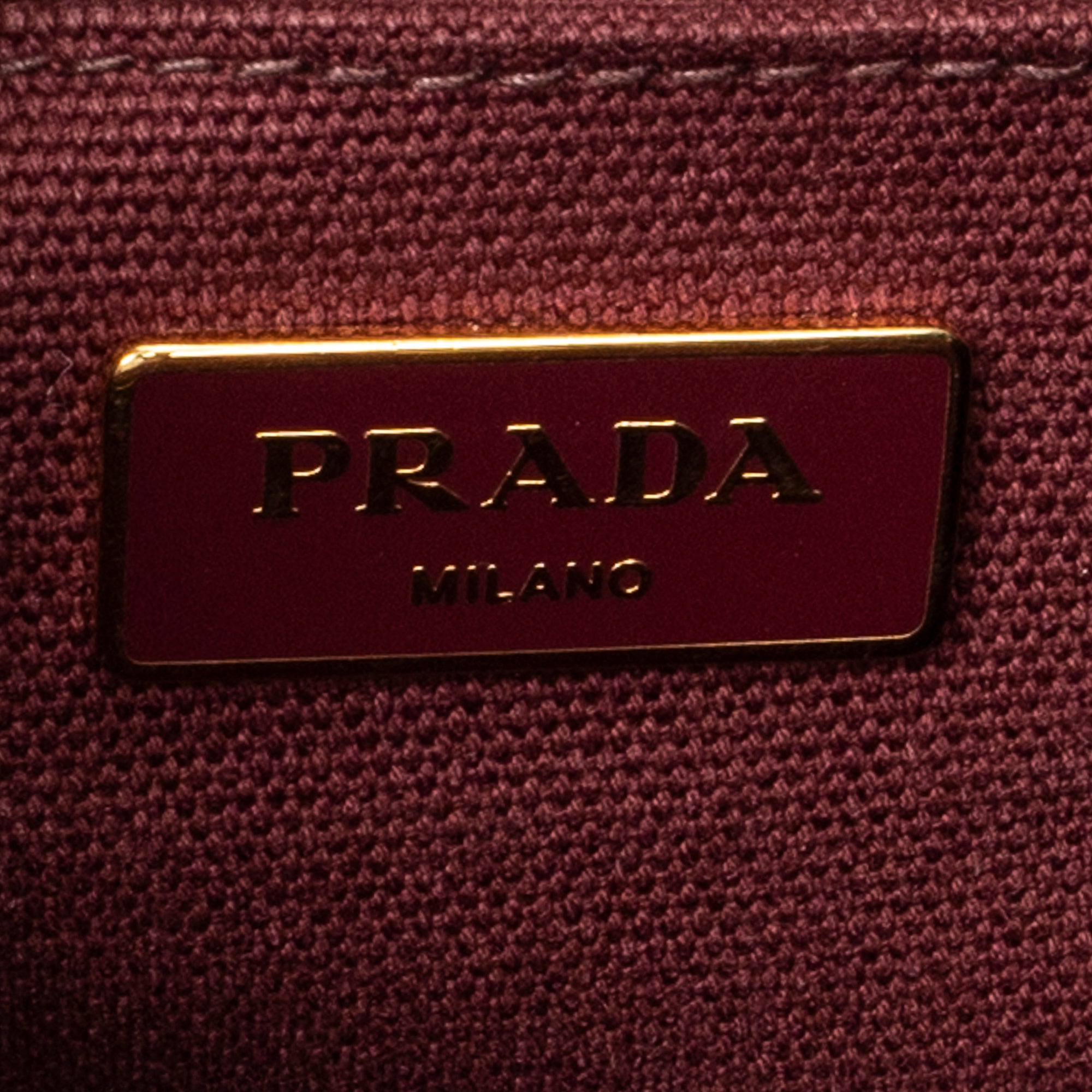 Prada - Cabas Canapa moyen orné de strass - Bordeaux