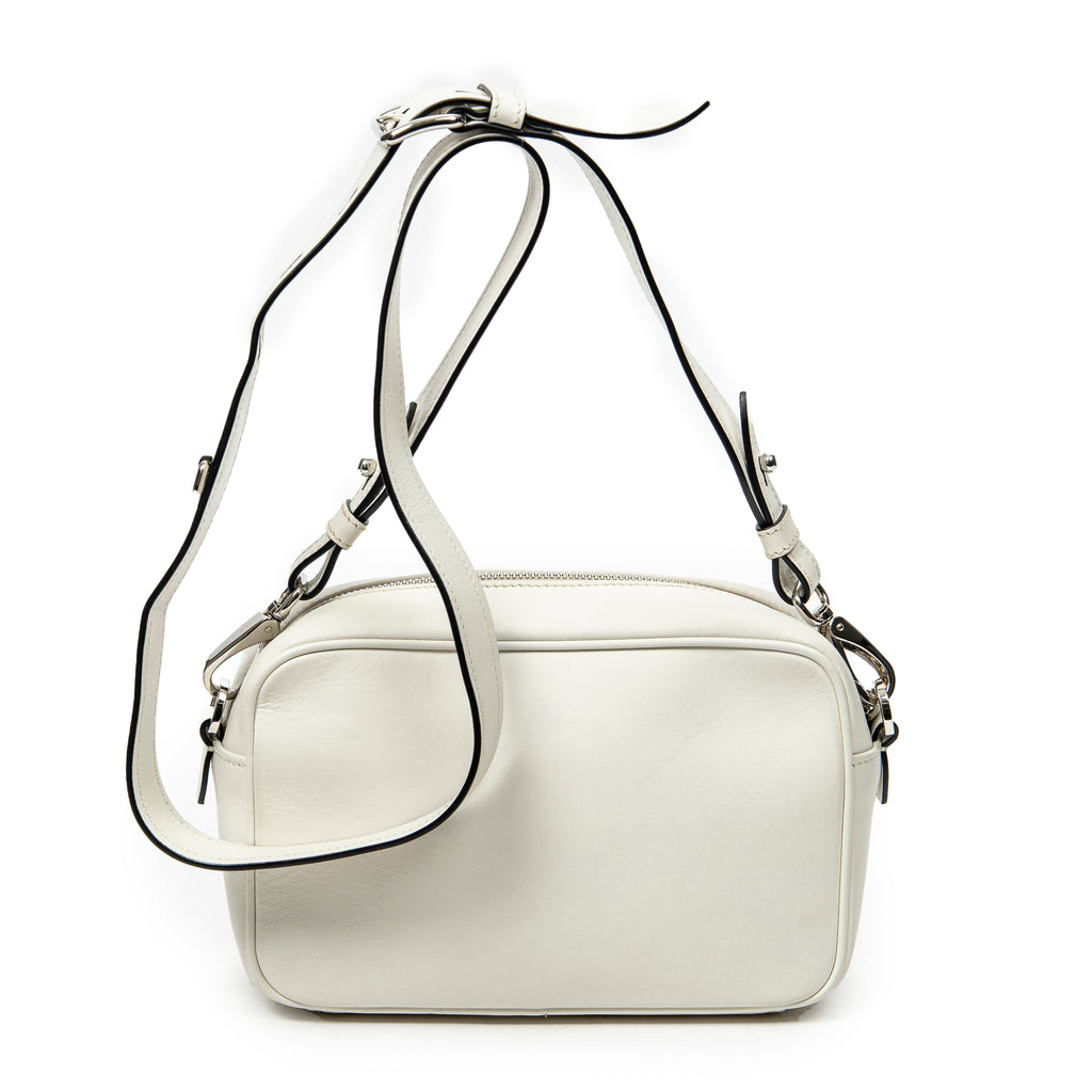 Bolso de Hombro Estampado de Mono Bolso para Cámara Piel de Becerro Color Marfil