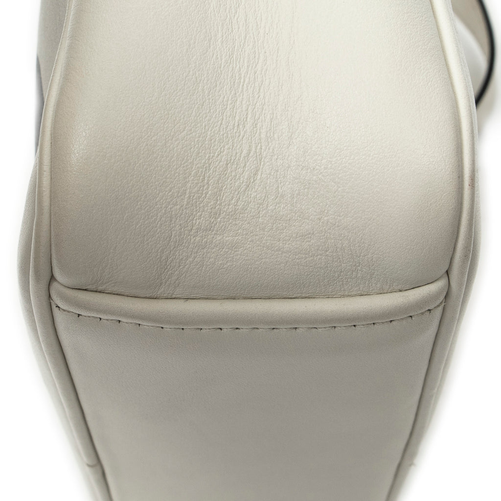 Bolso de Hombro Estampado de Mono Bolso para Cámara Piel de Becerro Color Marfil