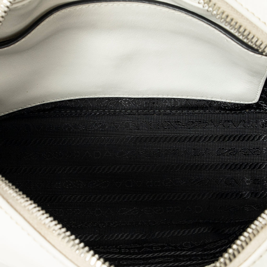 Bolso de Hombro Estampado de Mono Bolso para Cámara Piel de Becerro Color Marfil