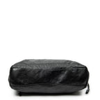 Shoulder Bag Drawstring Shopping Tote Black Nappa Antique Leather