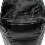 Shoulder Bag Drawstring Shopping Tote Black Nappa Antique Leather