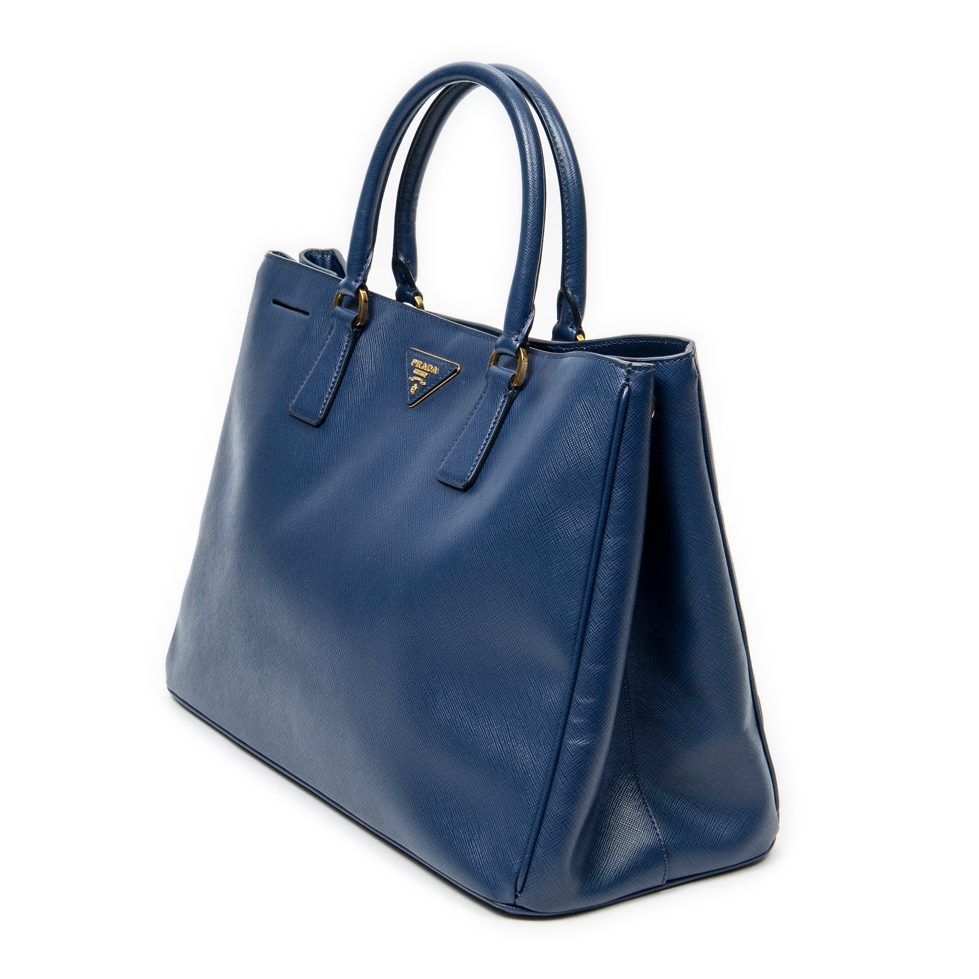 Handbag Large Open Tote Navy Saffiano Leather