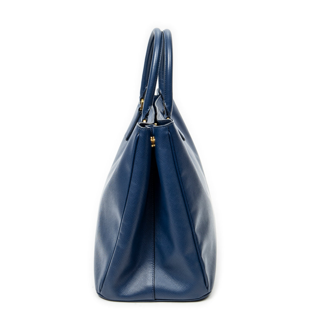 Handbag Large Open Tote Navy Saffiano Leather
