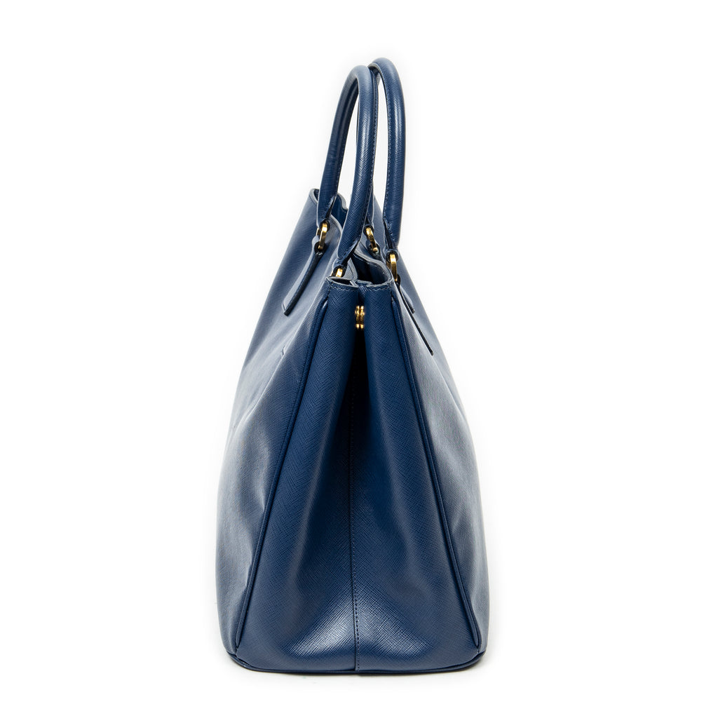 Handbag Large Open Tote Navy Saffiano Leather