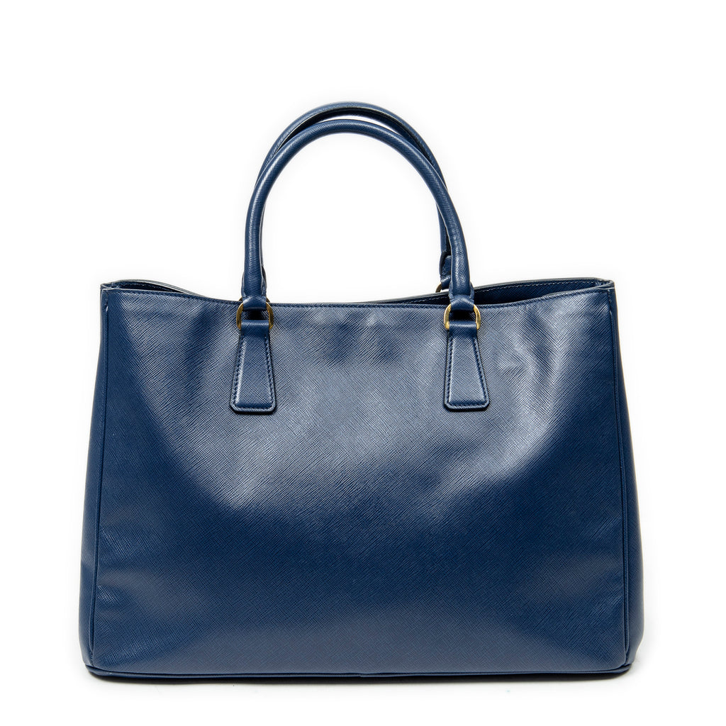 Handbag Large Open Tote Navy Saffiano Leather