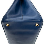 Handbag Large Open Tote Navy Saffiano Leather