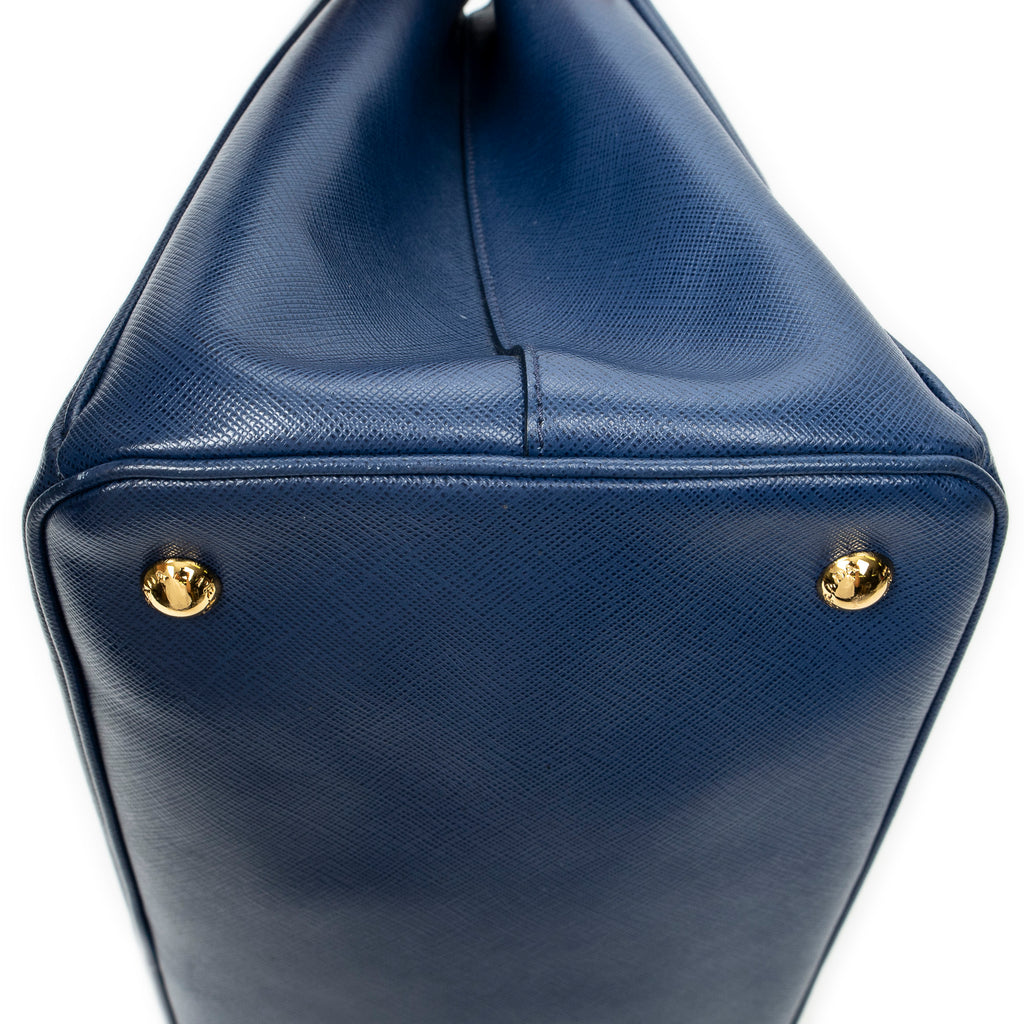 Handbag Large Open Tote Navy Saffiano Leather