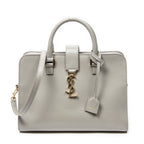 Shoulder Bag Small Monogram Cabas Gray Calfskin Leather