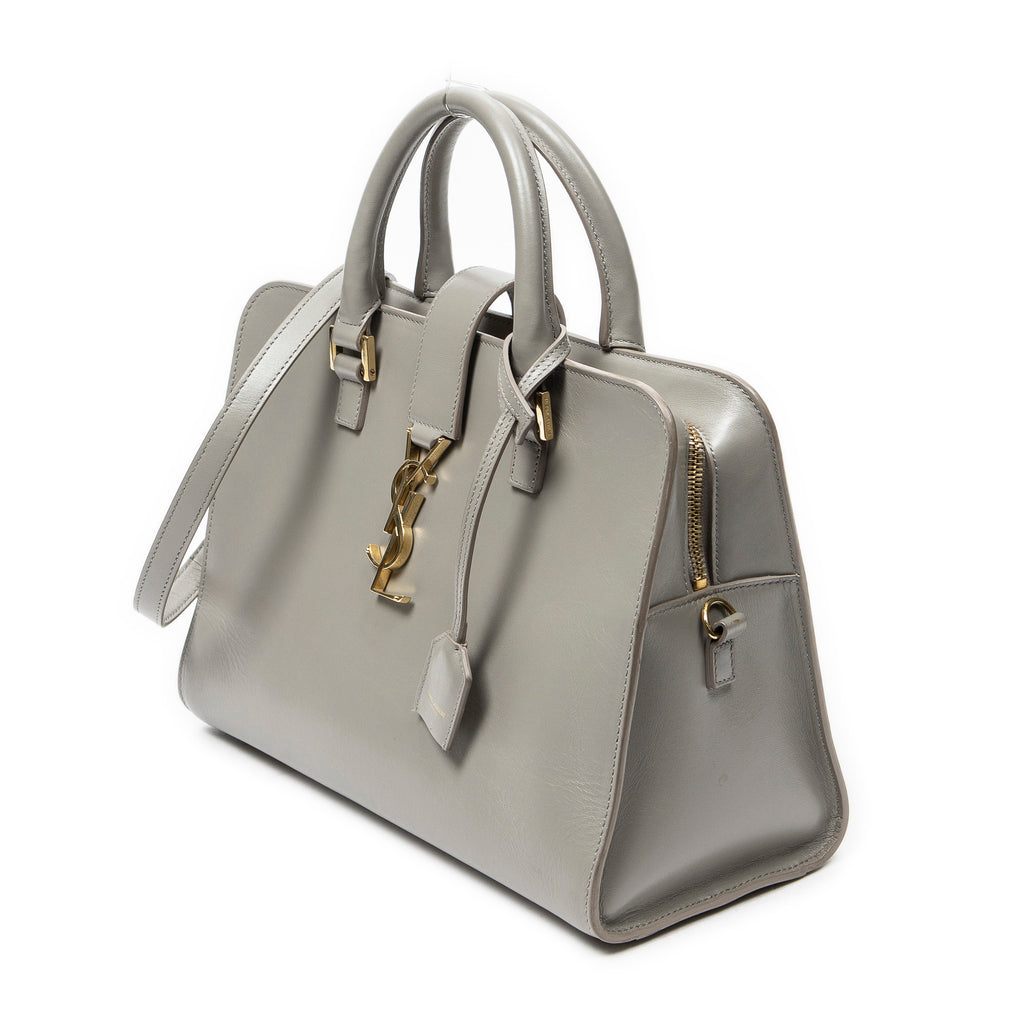 Shoulder Bag Small Monogram Cabas Gray Calfskin Leather