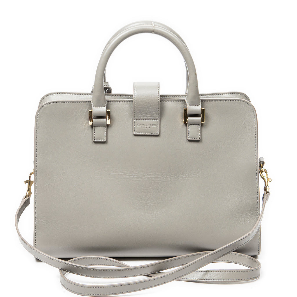 Shoulder Bag Small Monogram Cabas Gray Calfskin Leather