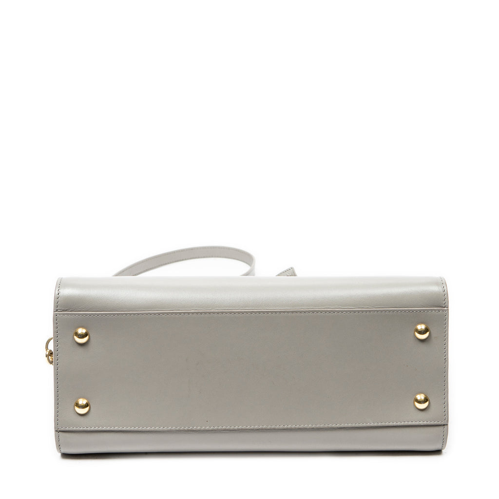 Shoulder Bag Small Monogram Cabas Gray Calfskin Leather