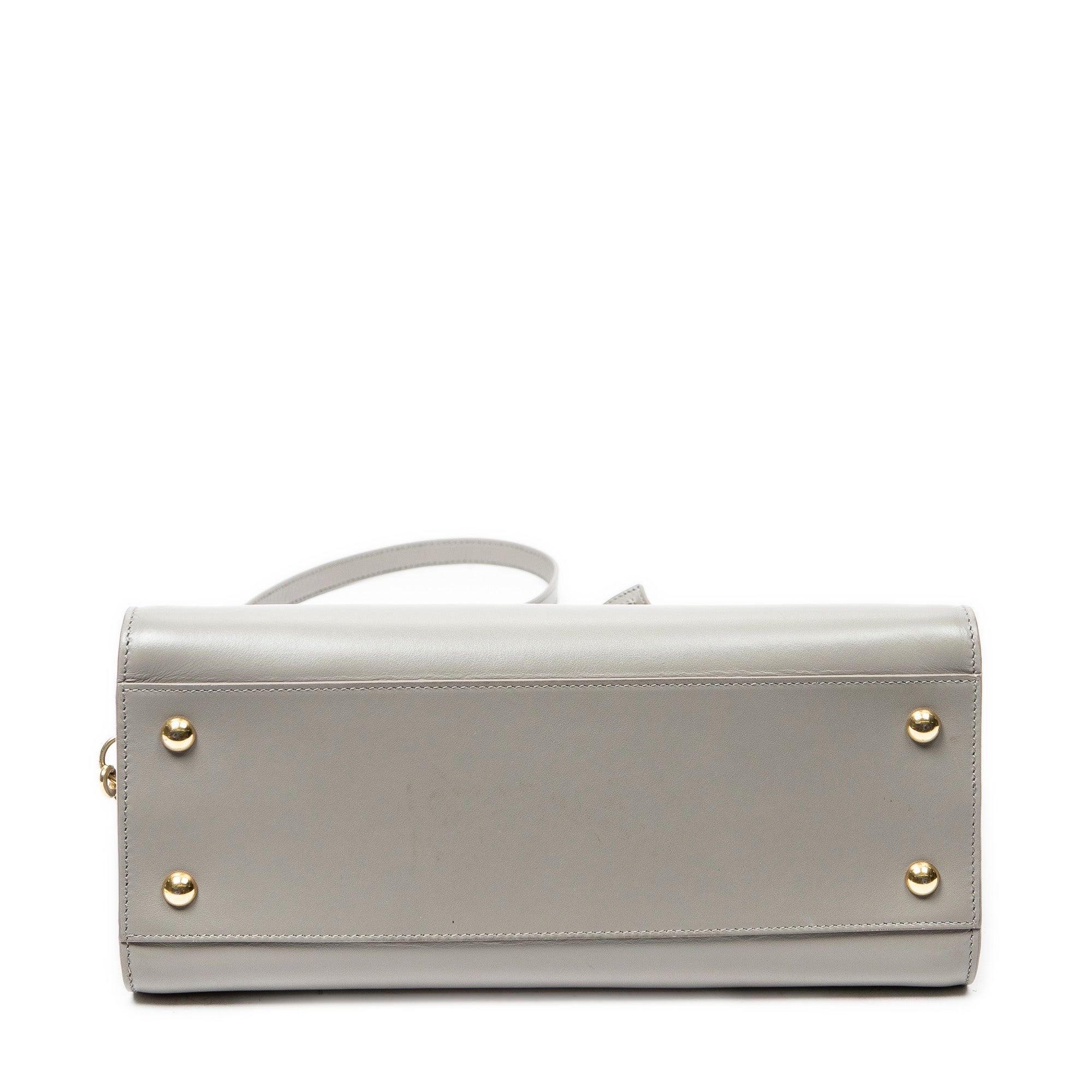 Shoulder Bag Small Monogram Cabas Gray Calfskin Leather