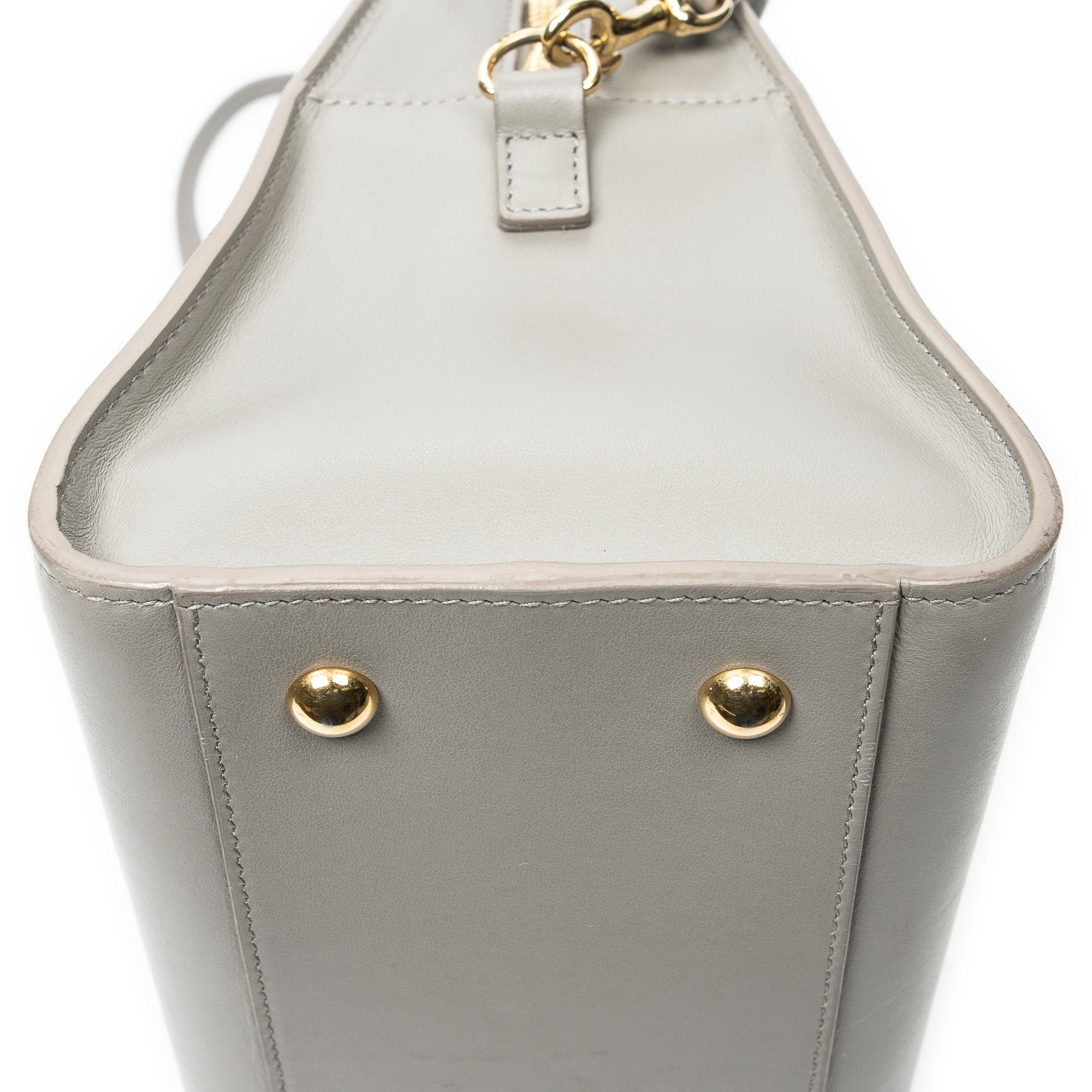 Shoulder Bag Small Monogram Cabas Gray Calfskin Leather