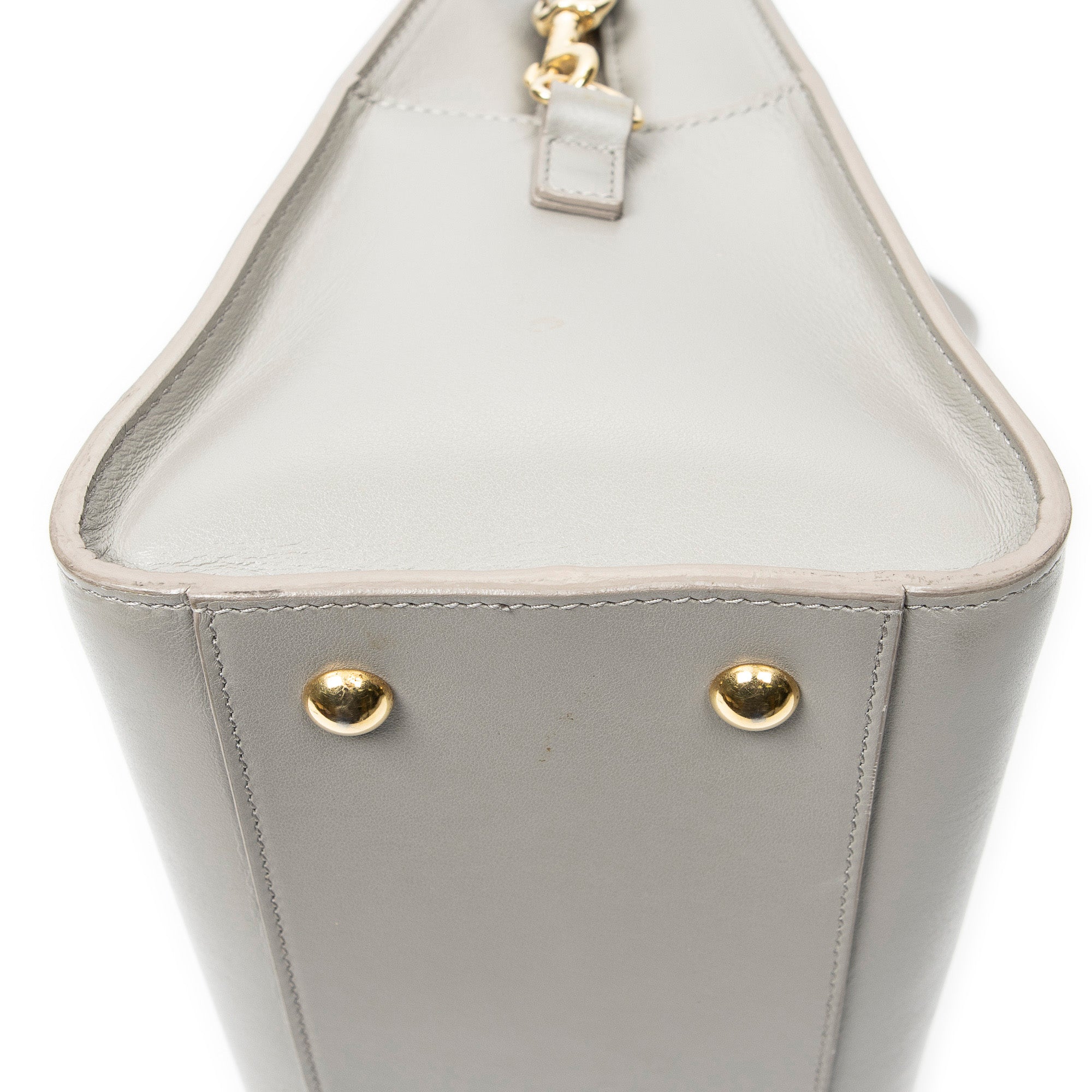 Shoulder Bag Small Monogram Cabas Gray Calfskin Leather